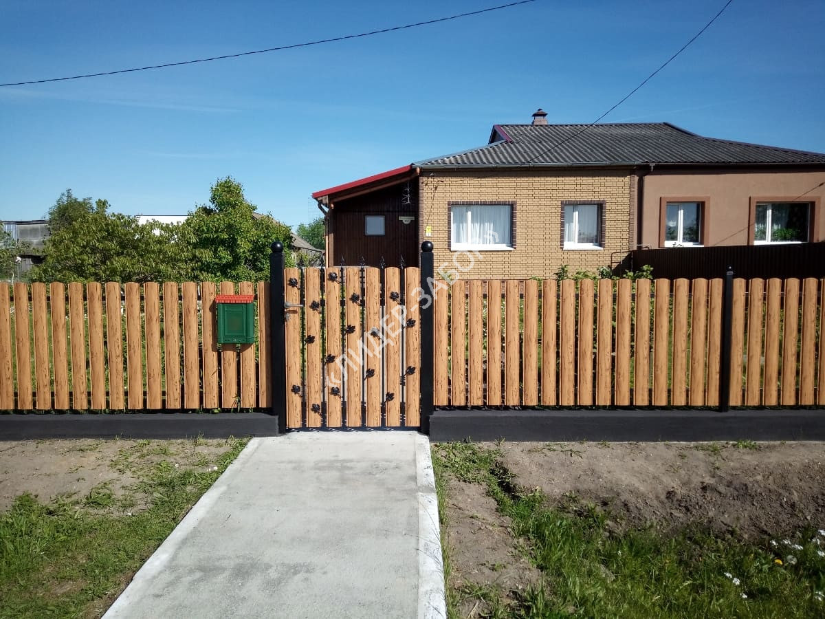Цена Забор из штакетника под дерево металлический цвет Кипарис в Москве Купить Забор из штакетника под дерево металлический цвет Кипарис